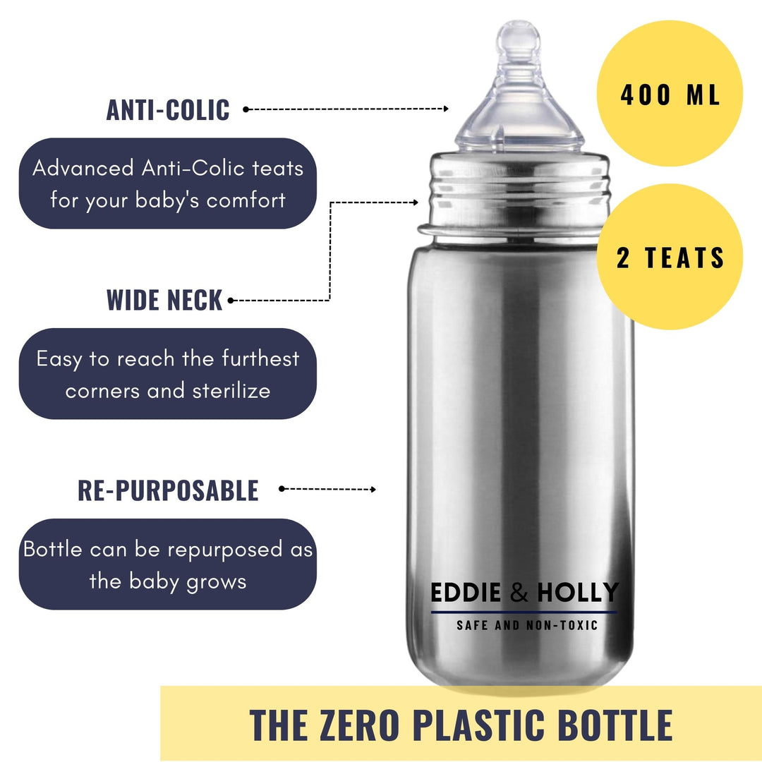 Eddie & Holly Stainless Steel Feeding Bottles