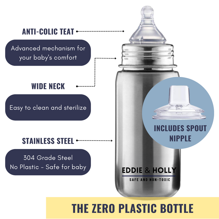 Eddie & Holly 3 in 1 Steel Feeding Bottle